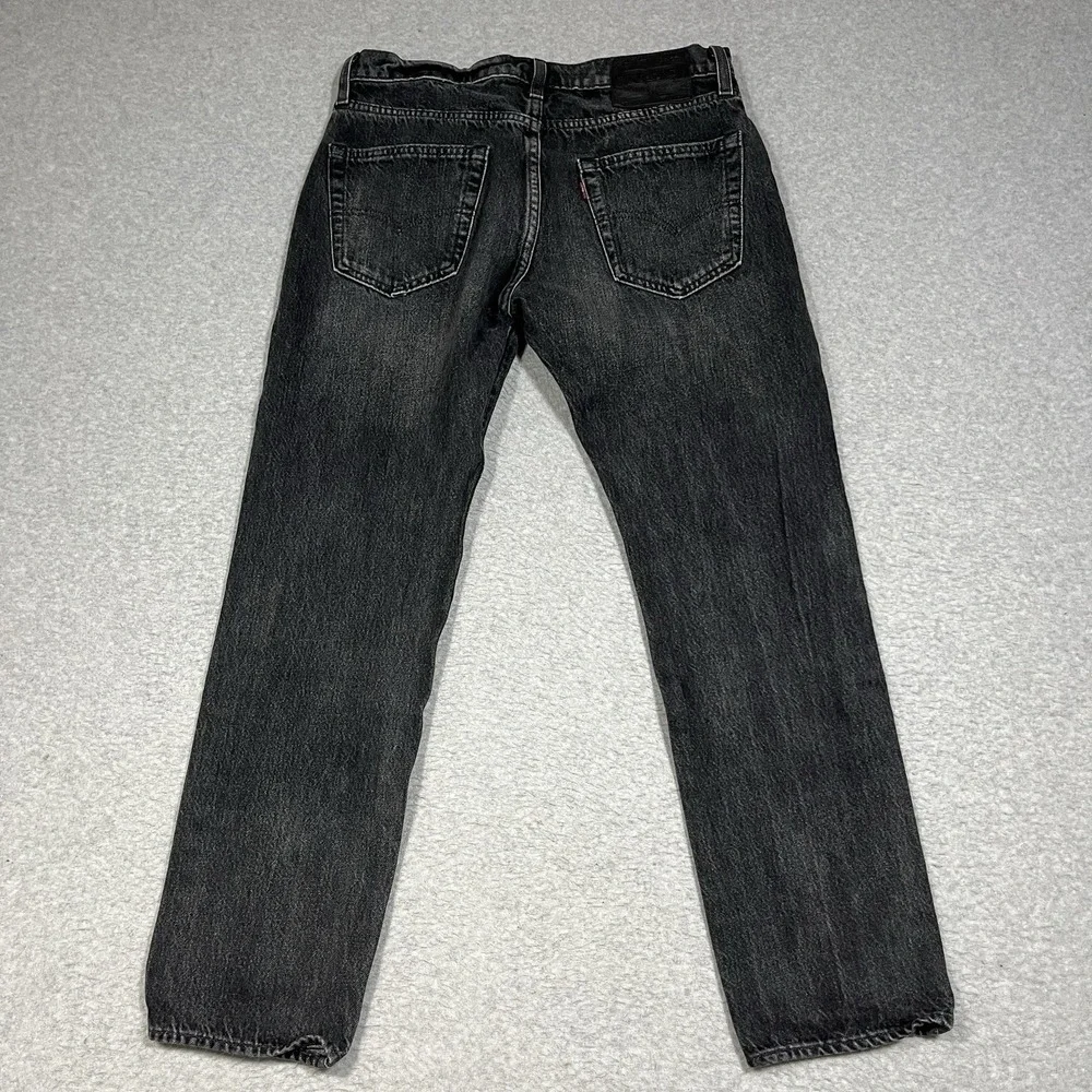 Levis Premium Jeans Mens 29x30 (Fit 30x28) Black 502 Taper Cotton Blend Stretch